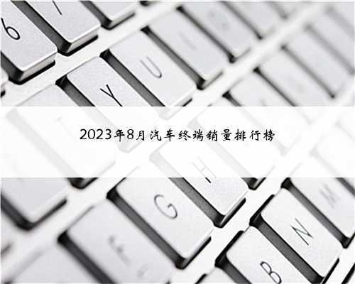 2023年8月汽车终端销量排行榜
