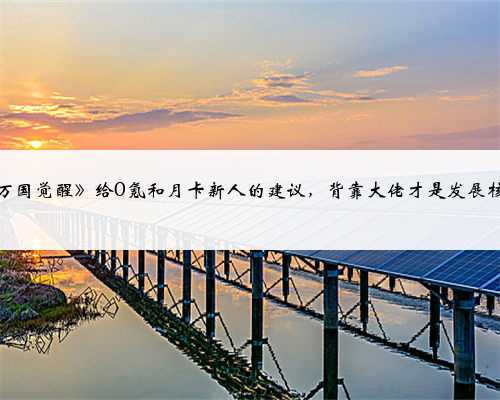 《万国觉醒》给0氪和月卡新人的建议,背靠大佬才是发展核心