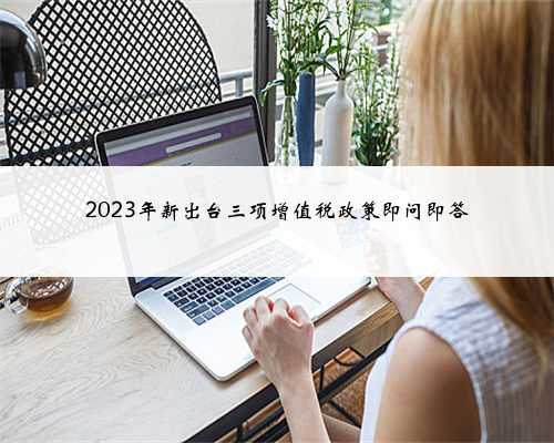 2023年新出台三项增值税政策即问即答