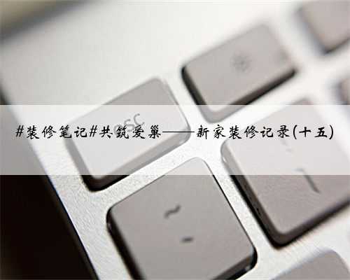 #装修笔记#共筑爱巢——新家装修记录(十五)