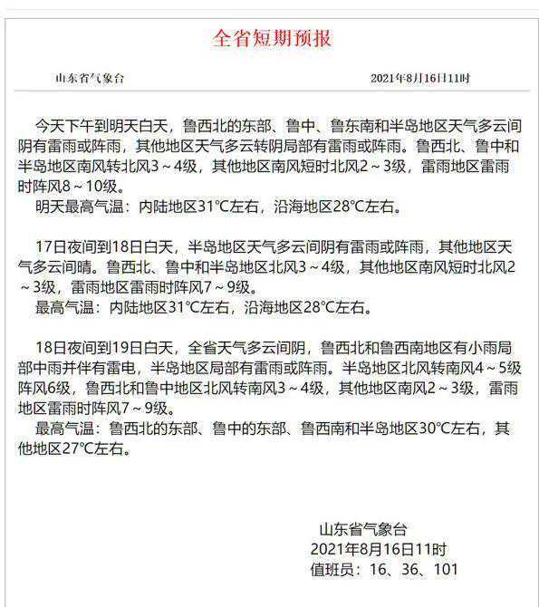 雨又来了！五莲最新天气预报出炉！
